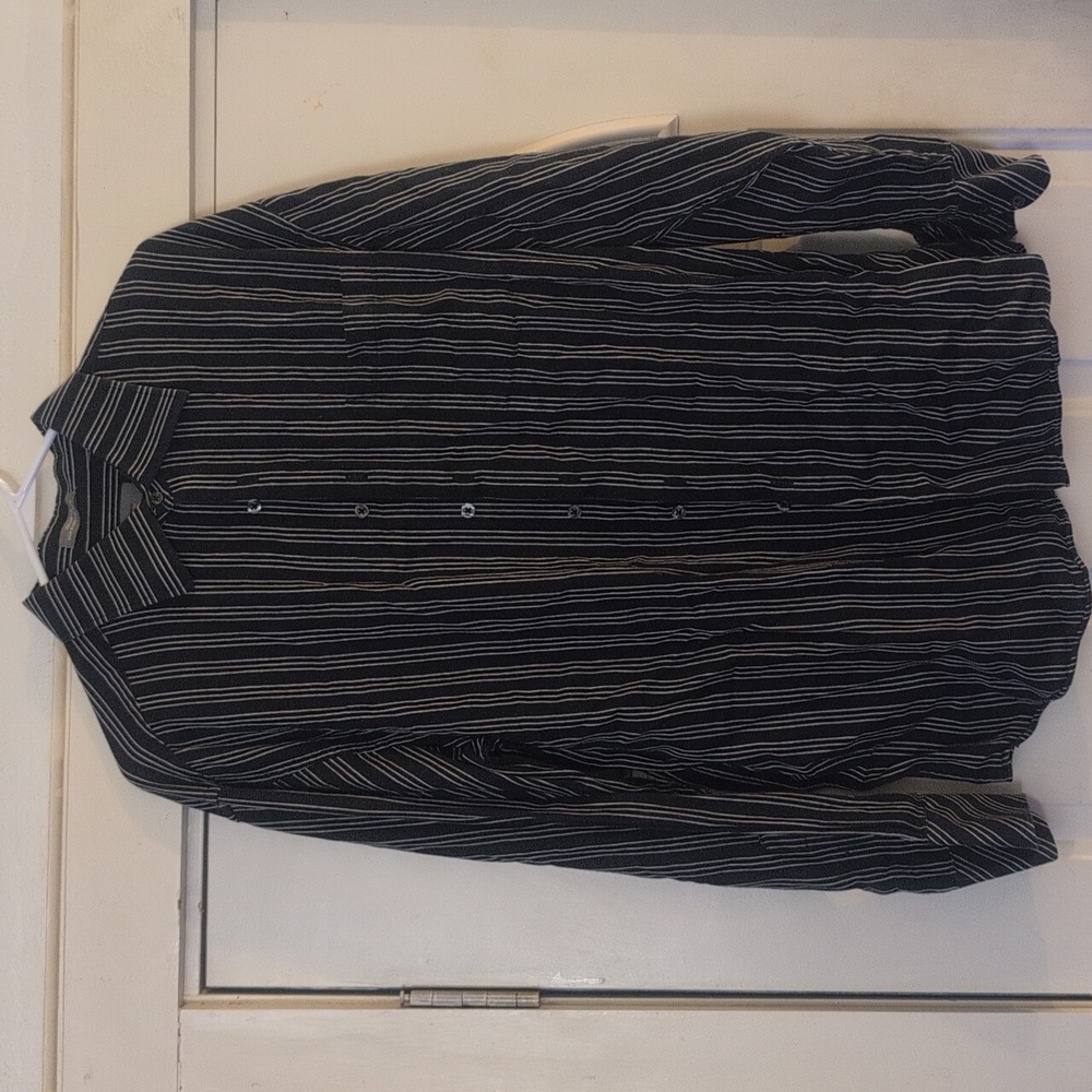 Men's Long Sleeve Button Down Pinstripe Shirt